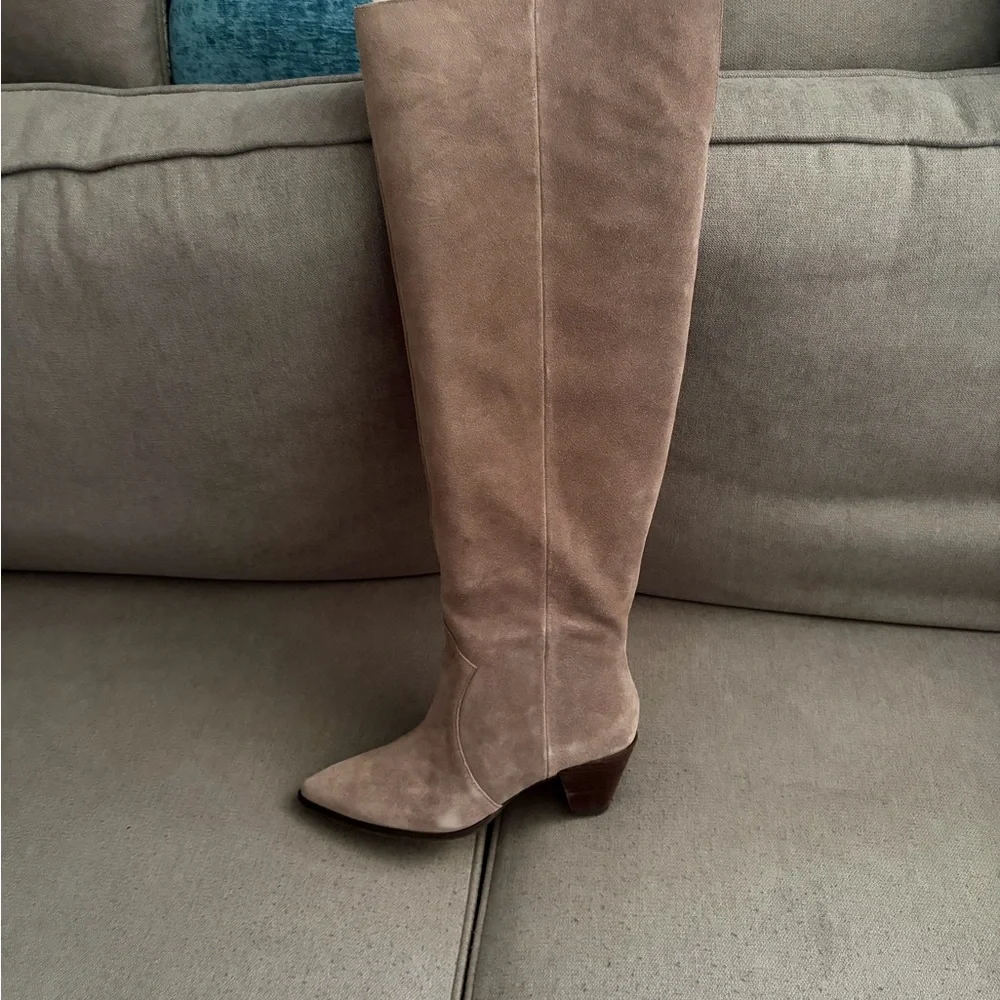 Vince Camuto Women’s Over the Knee Suede Boot in Taupe